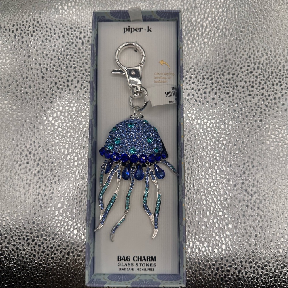 Piper Blue and Silver Key & Card Holder